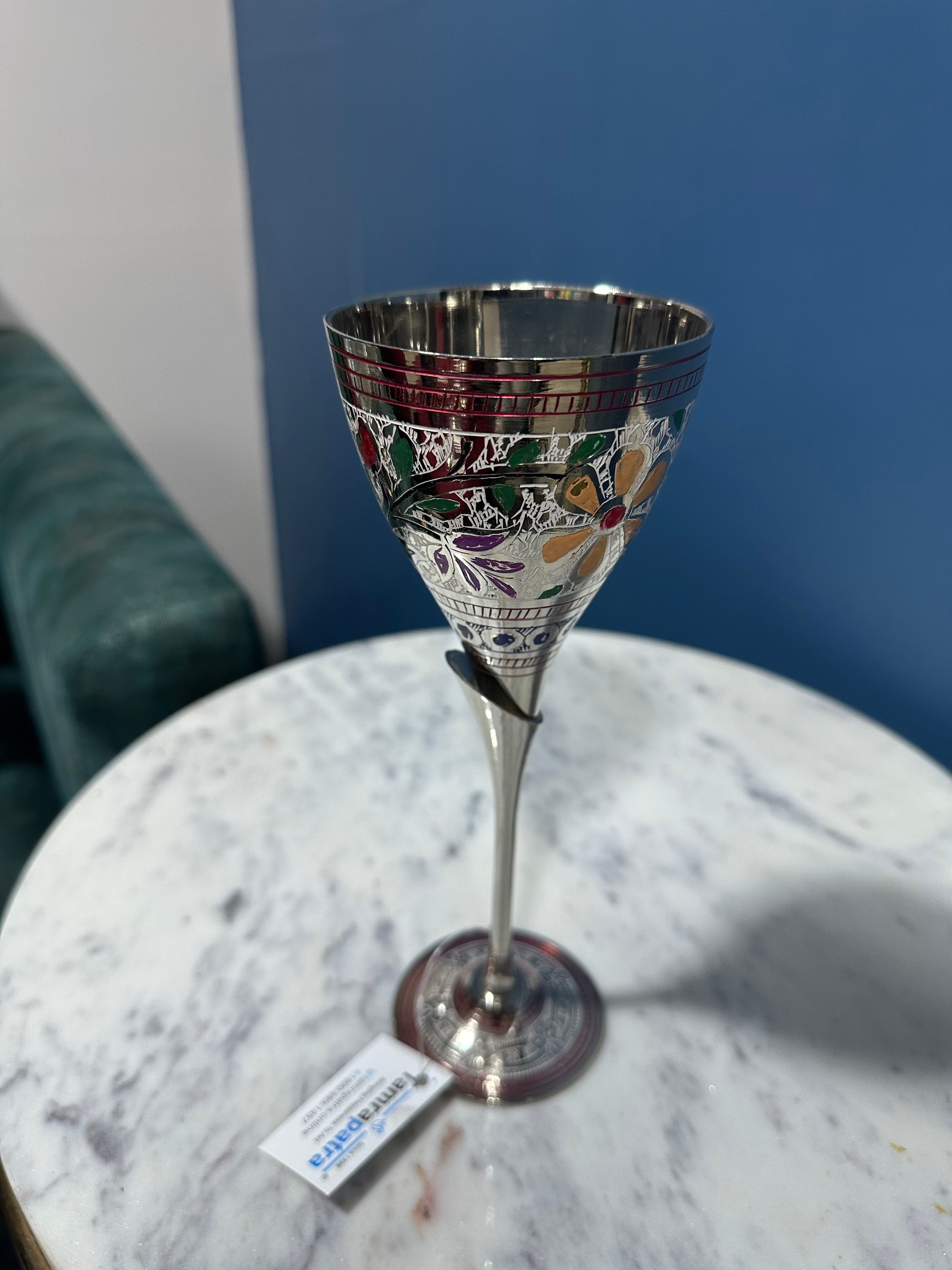 Wine Glass In Various Luxurious Designs Handcrafted Brassware By Tamrapatra