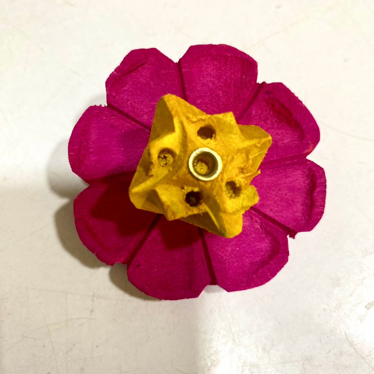 Incense Stick Holder In Designer Flower Style Wooden Handcrafted From Tamrapatra