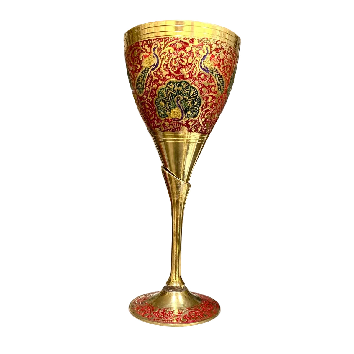 Wine Glass In Various Luxurious Designs Handcrafted Brassware By Tamrapatra