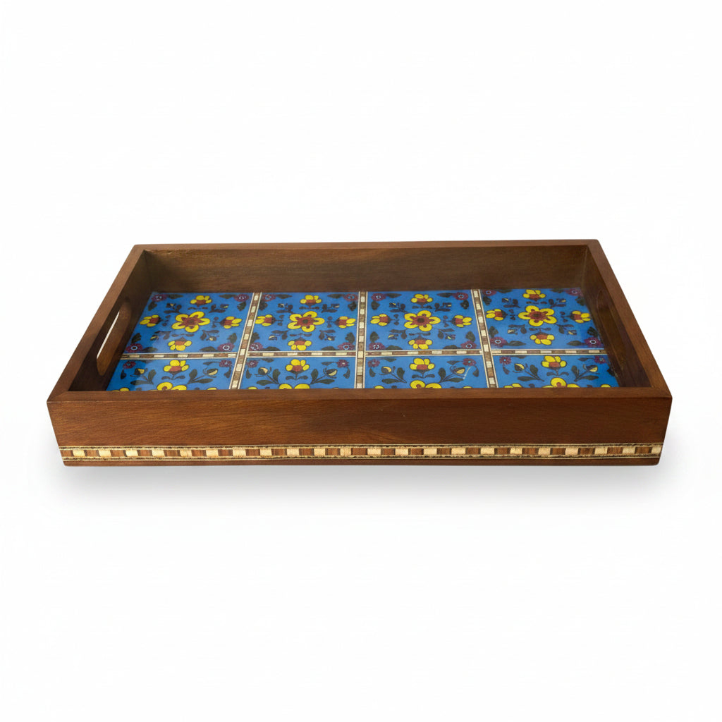 Decorative box with floral pattern on a white surface