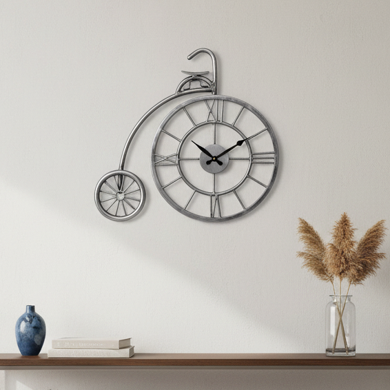 Cycle Clock In Metal Shades Exclusive Collection Handcrafted By Tamrapatra - Tamrapatra