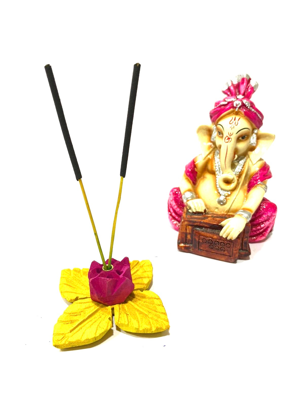 Incense Wooden Stick Holder In Floral Design Attractive Colors Gifting Tamrapatra