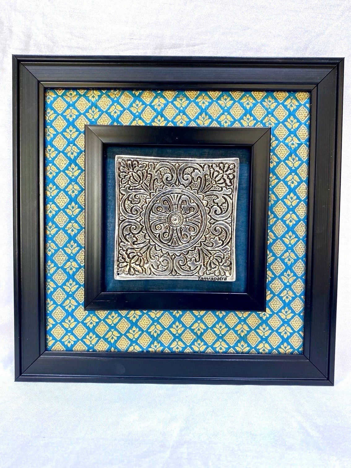 Metal Carving Plates On Beautiful Vibrant Handcrafted Frames Wall Art By Tamrapatra