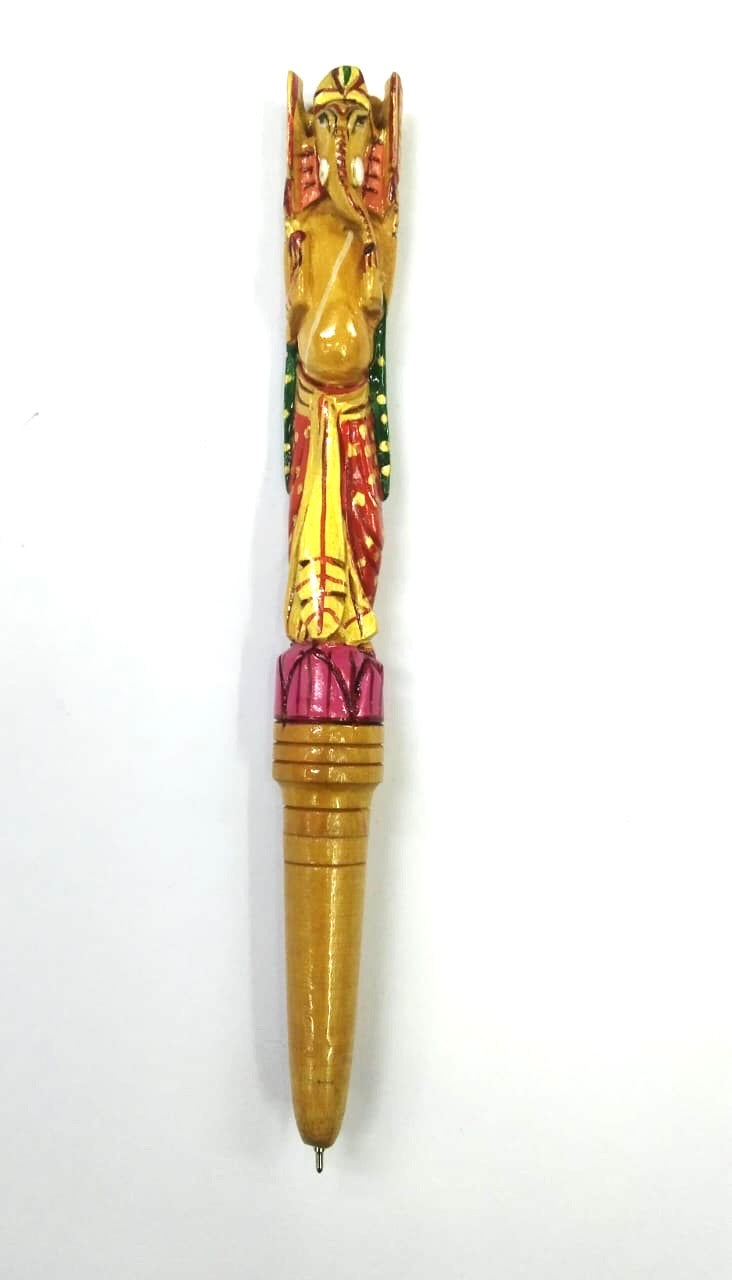 Royal Wooden Pen With Hand Painting Various Design Indian Artisans By Tamrapatra