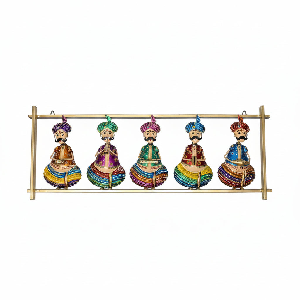 5 Musicians Hand Painted In Wall Frame Metal Design In India By Tamrapatra - Tamrapatra