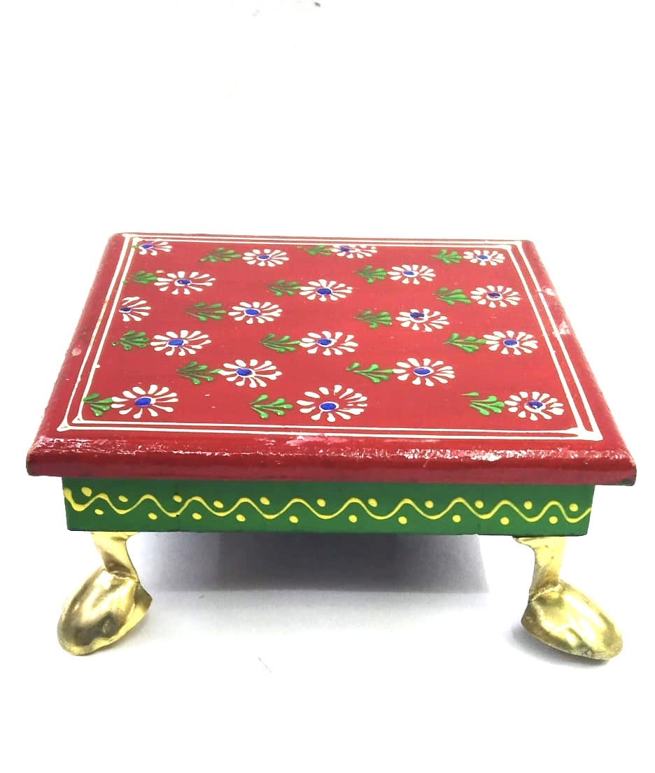 Wooden Hand Painted Bajoth Multicolor Handcrafted By Indian Artisans By Tamrapatra