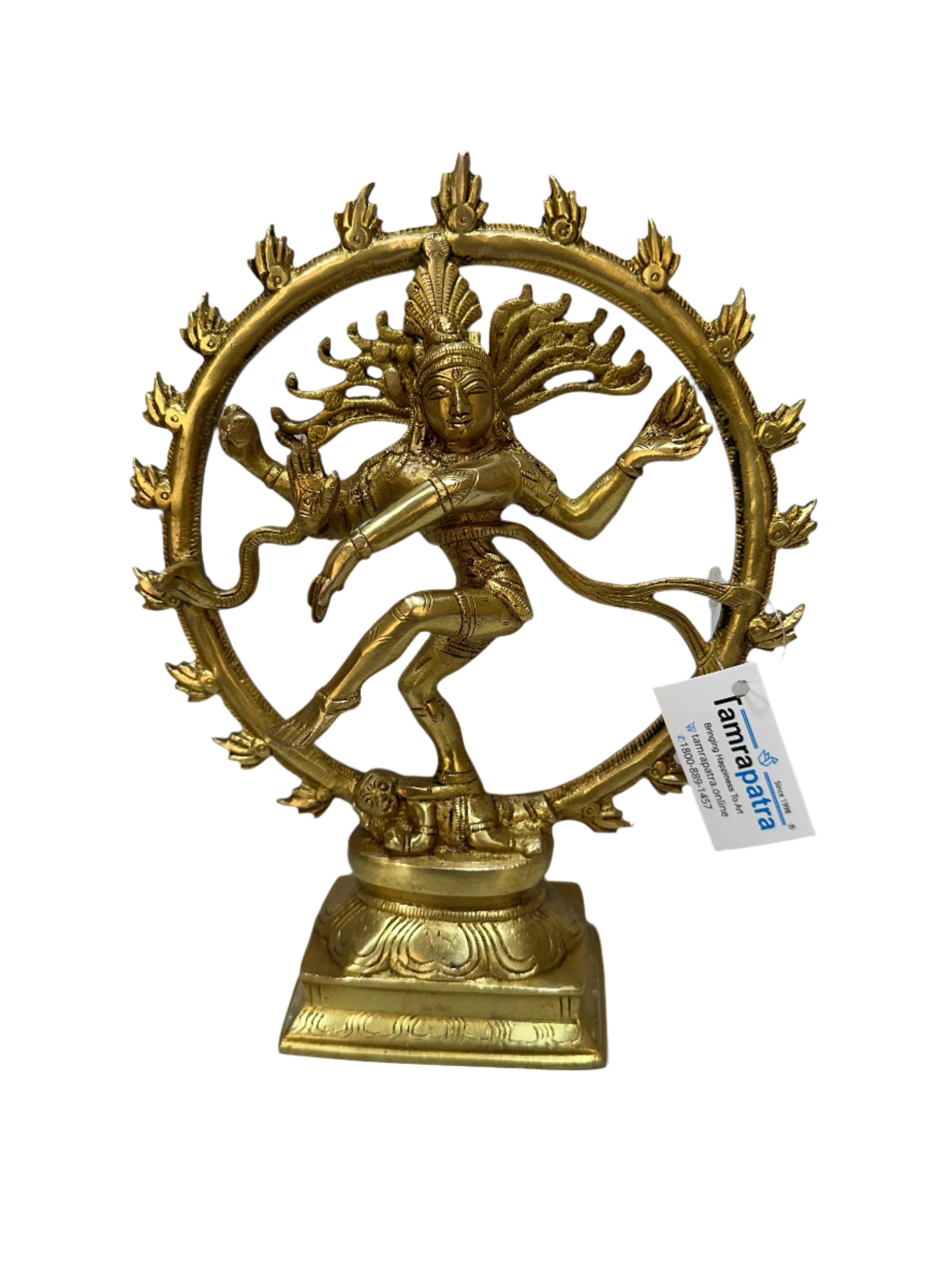 Natraj Brass Statue Creations Shiva As "Divine Dancer" Handcrafted From Tamrapatra