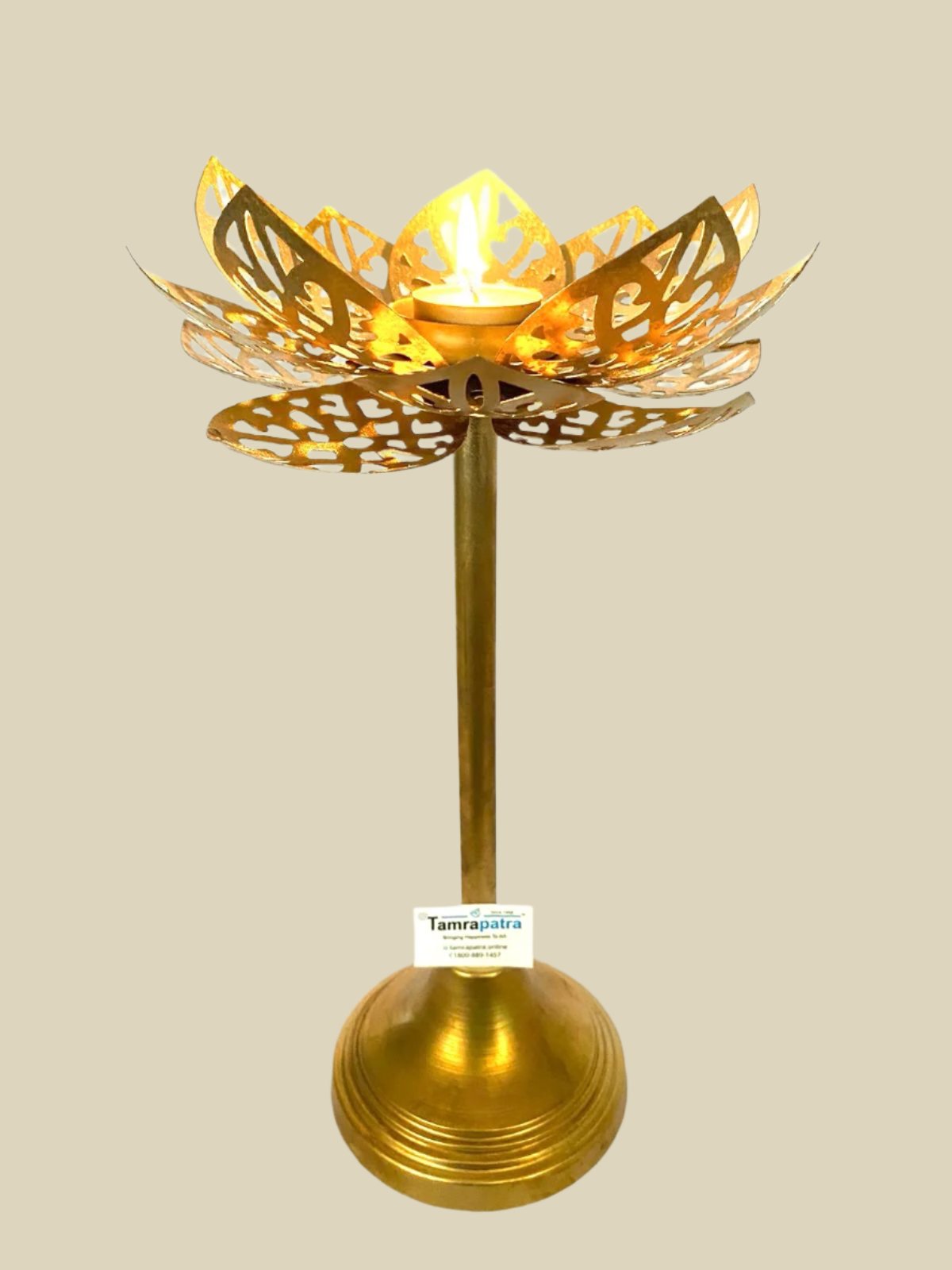 Gold Brilliant Tea Light Stand In Set Of 3 Various Models Exclusive By Tamrapatra