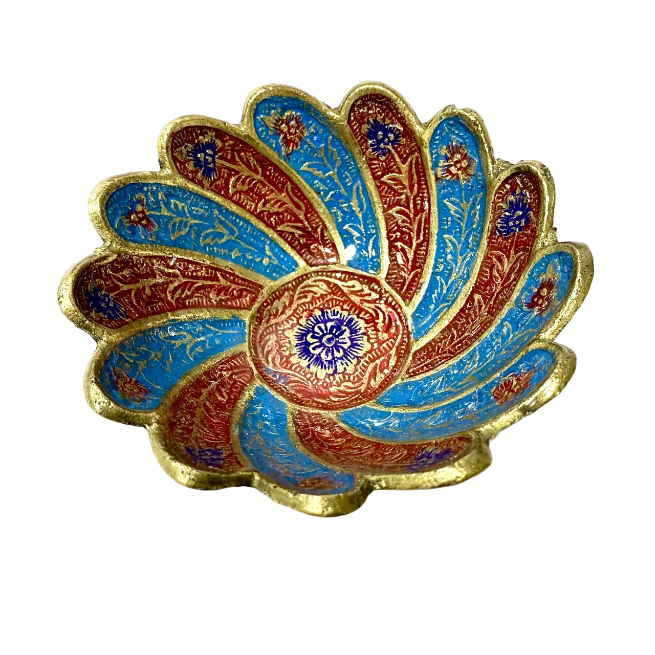 Decorative plate with floral patterns on a white background