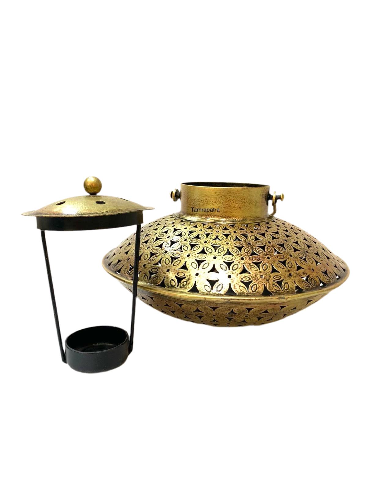 Handi Style Hanging Tea Light Holder Metal Lantern Vintage Art By Tamrapatra