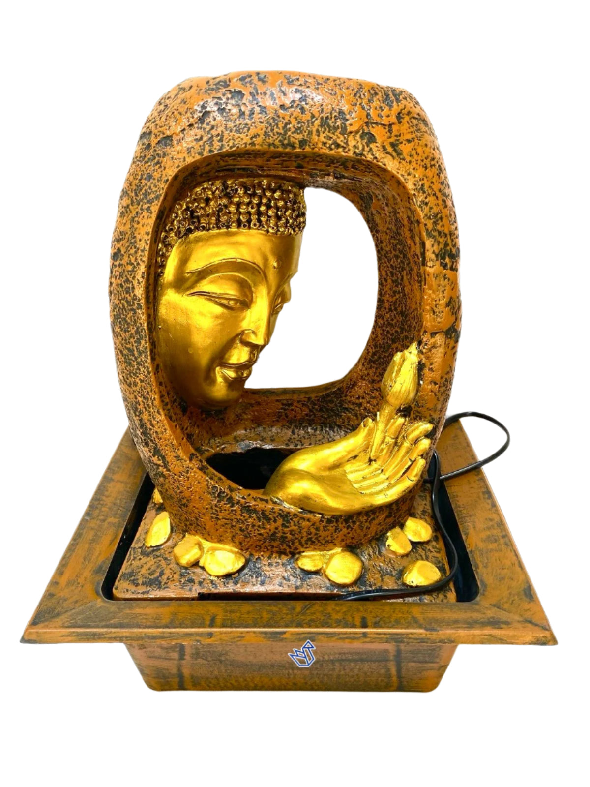 Buddha Golden Shade Face Water Fountain Foyer Entrance Décor By Tamrapatra