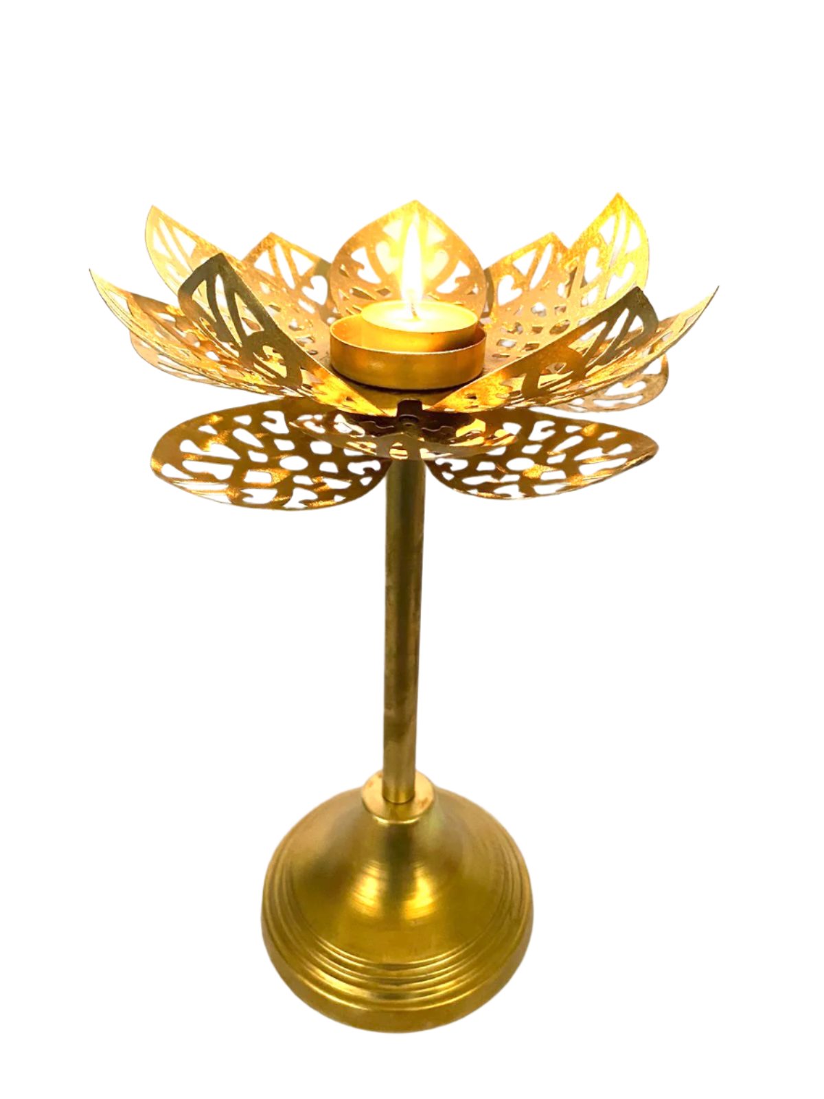 Gold Brilliant Tea Light Stand In Set Of 3 Various Models Exclusive By Tamrapatra