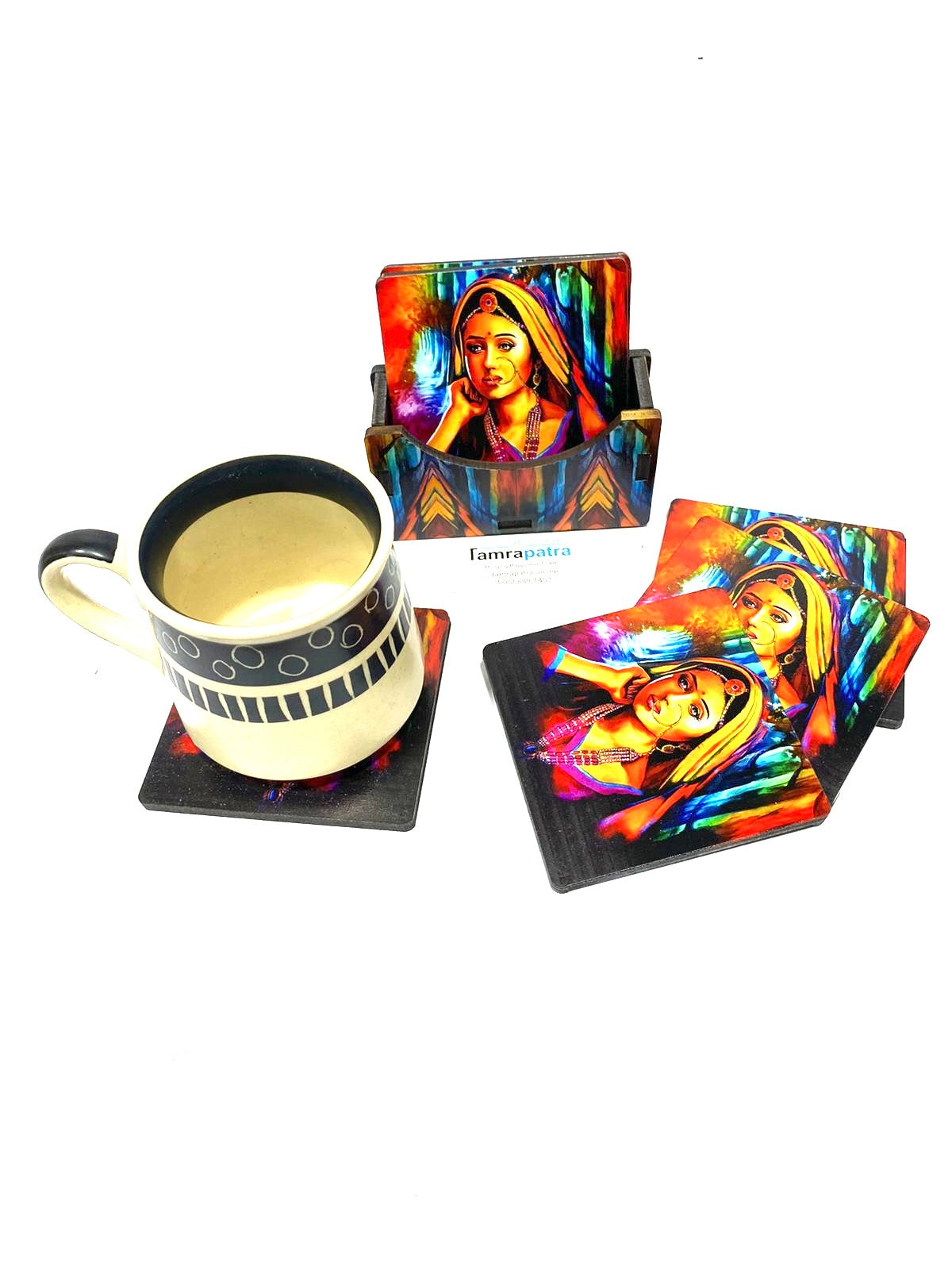 Tea Coasters In Various Indian Theme Kitchen Accessories Exclusively At Tamrapatra