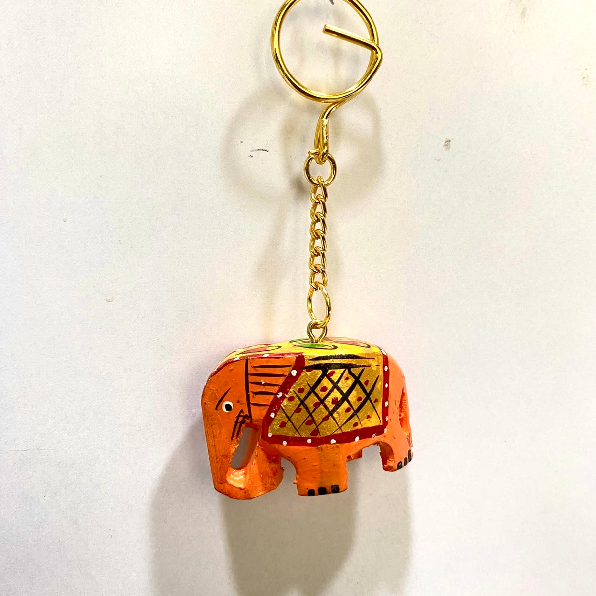 Elephant Hand Painted Keychain Various Beautiful Shades Indian Souvenir Tamrapatra - Tamrapatra