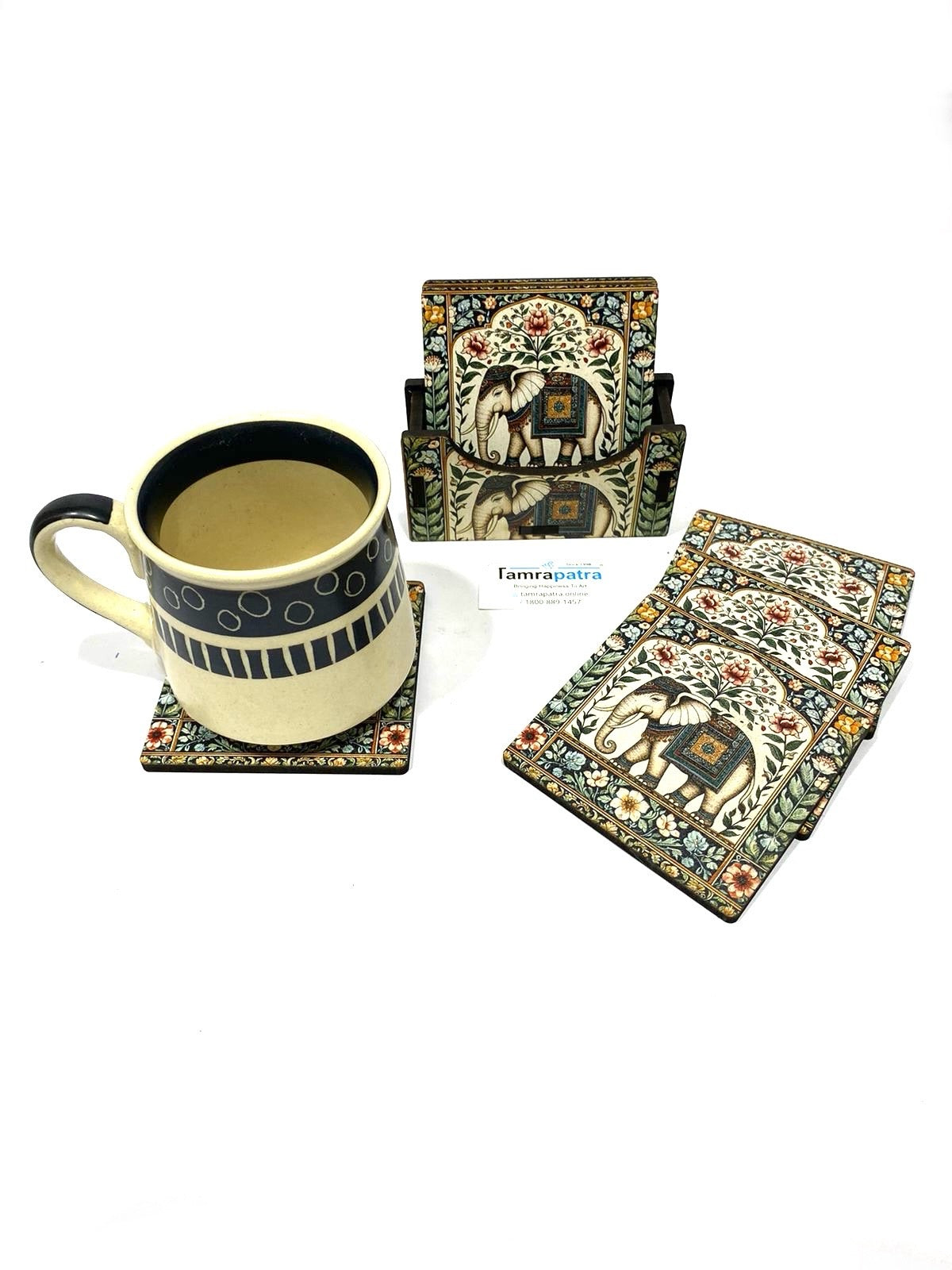 Tea Coasters In Various Indian Theme Kitchen Accessories Exclusively At Tamrapatra