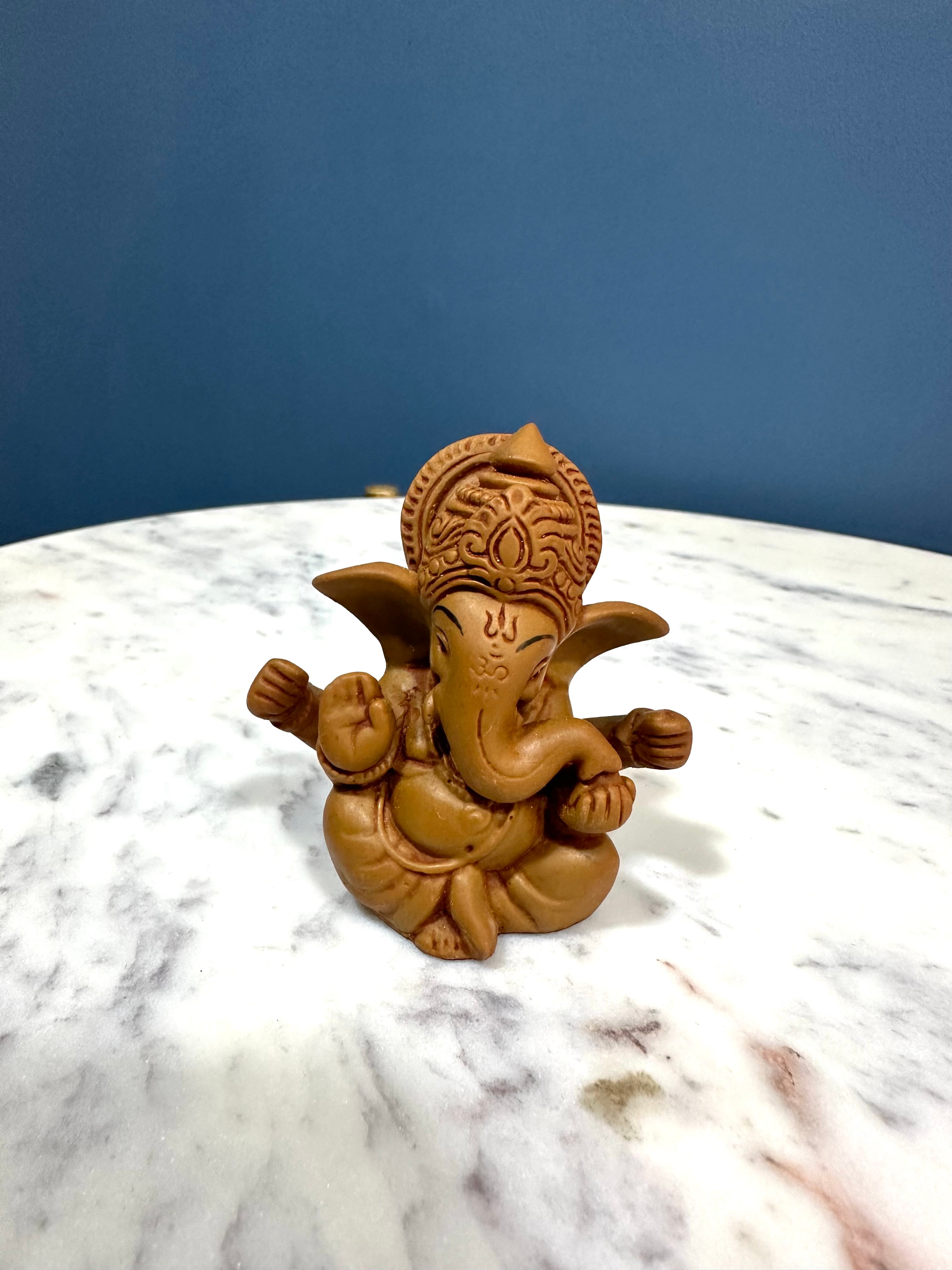 Ganesh Wooden Effect on Resin Handicrafts Spiritual Collection By Tamrapatra