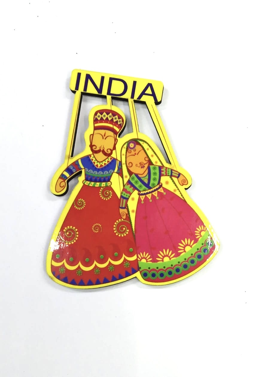 Wooden Magnets In Various Designs with Indian Theme Souvenir From Tamrapatra