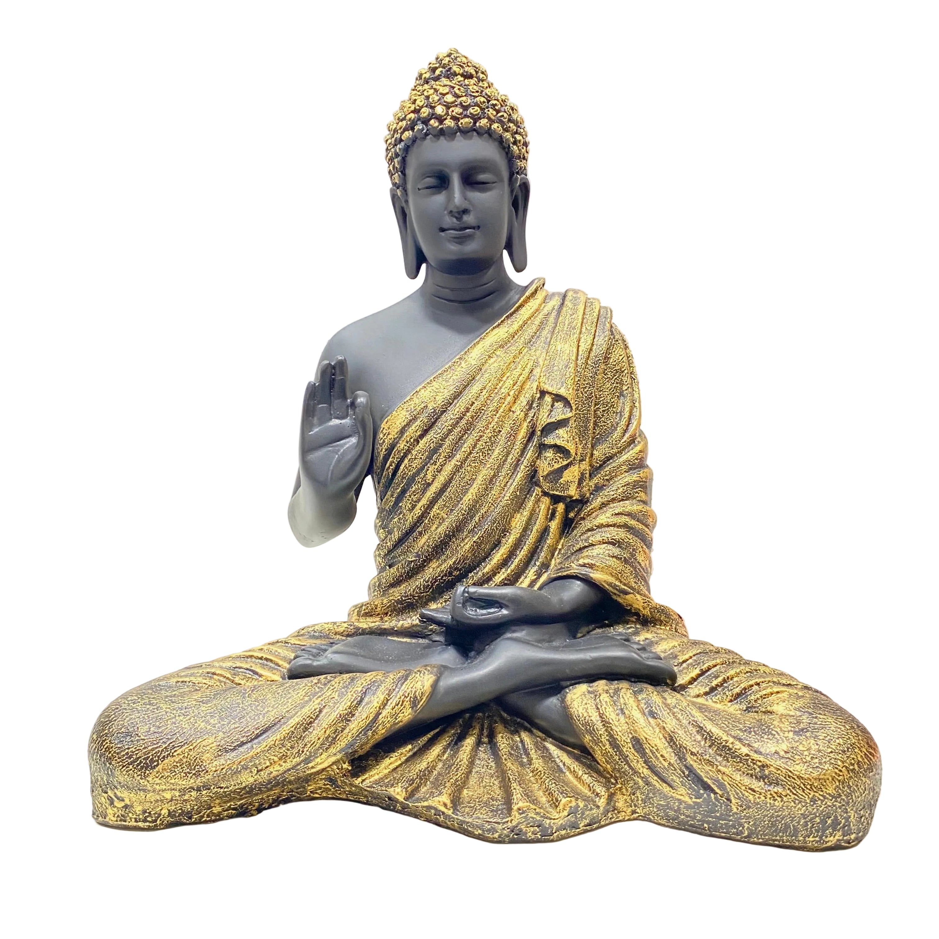 Lord Buddha In Various Antique Shades Detailed Hand Painting By Tamrapatra - Tamrapatra