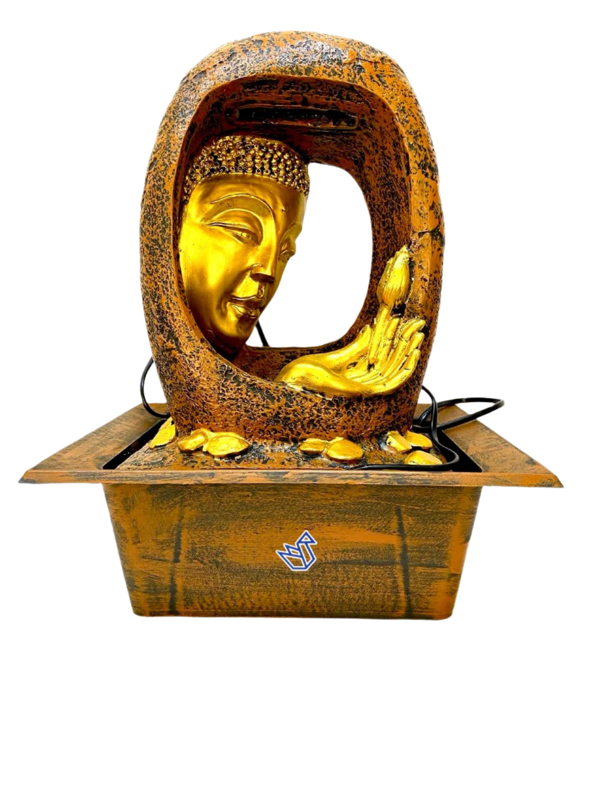 Buddha Golden Shade Face Water Fountain Foyer Entrance Décor By Tamrapatra