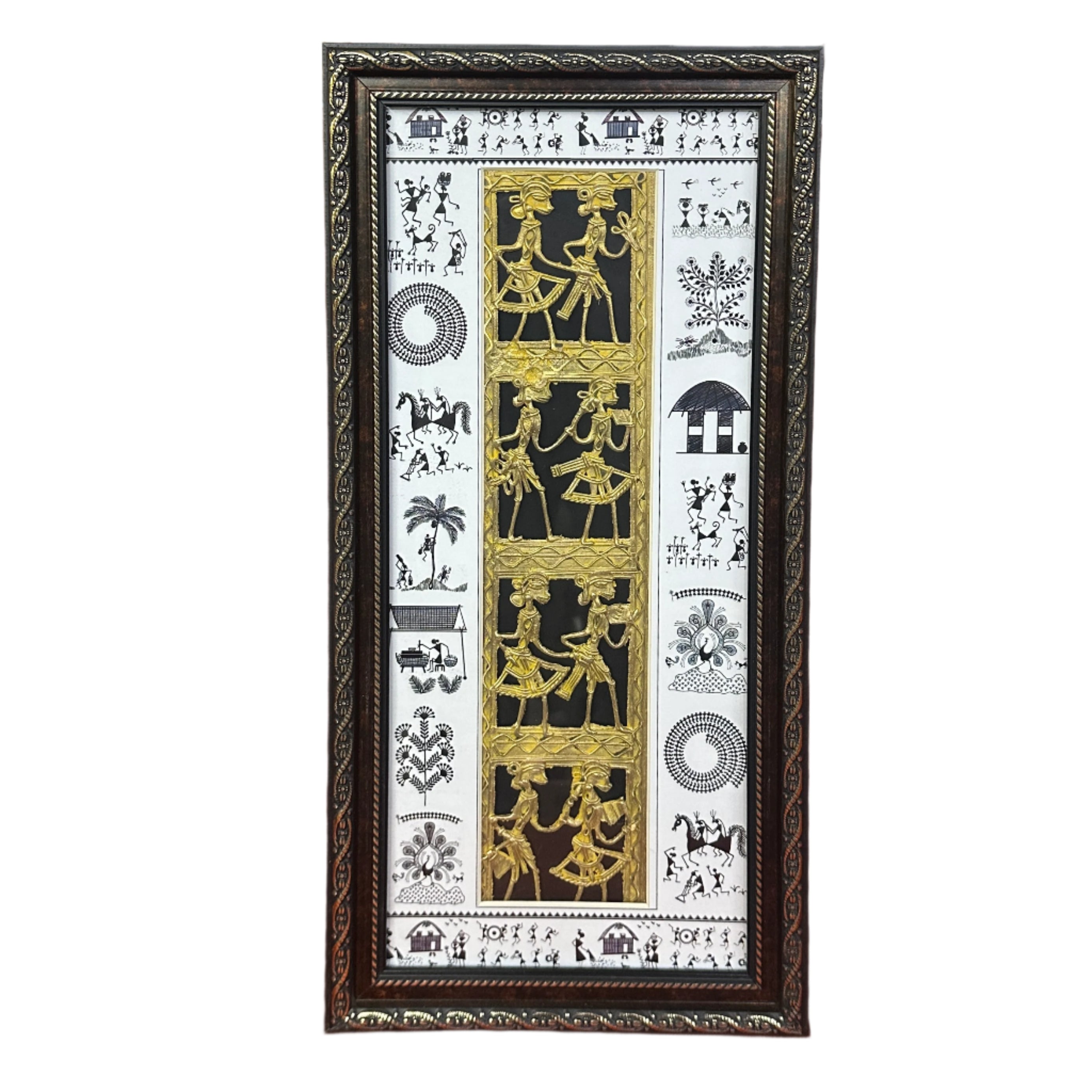 Long Frame In Dhokra Warli Art Wall Hanging Handicrafts Wall Decor By Tamrapatra