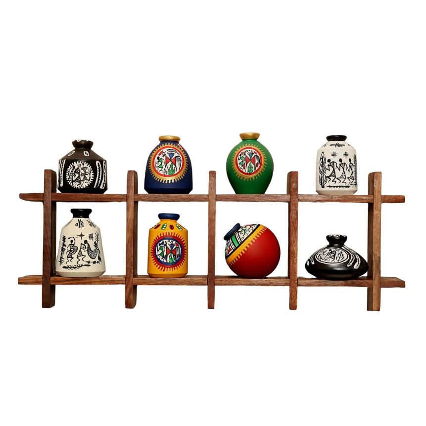 8 Pots Décor Wooden Hanging Ladder Style To Enhance Your Walls By Tamrapatra