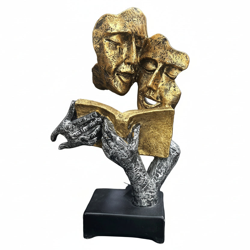 Couple Reading Book Lovers Theme Unique Artifacts Theme Statue By Tamrapatra - Tamrapatra