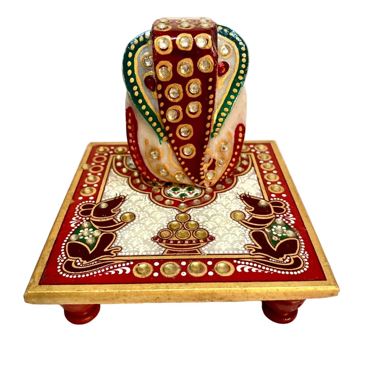 Designer Marble Ganesh With Bajot Best For Gifting Religious From Tamrapatra