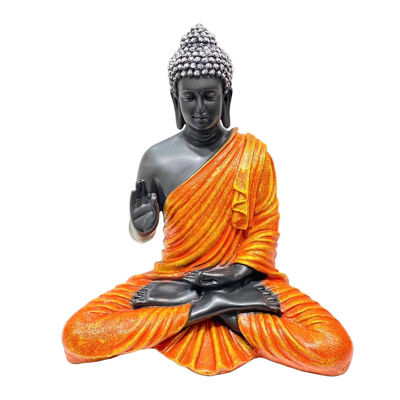 Lord Buddha In Various Antique Shades Detailed Hand Painting By Tamrapatra - Tamrapatra