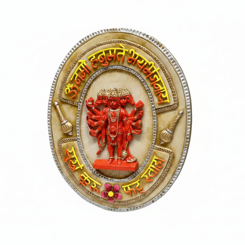 Bajrang Bali Shri Hanumanji Wall Hanging Vibrant Resin Artwork By Tamrapatra - Tamrapatra
