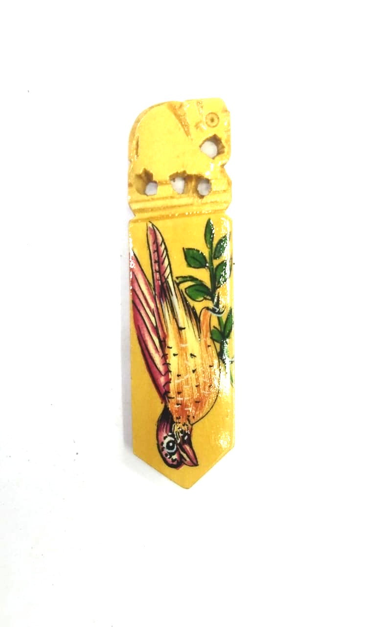 Wooden Bookmark Hand Painted Stationary Indian Crafts From Tamrapatra