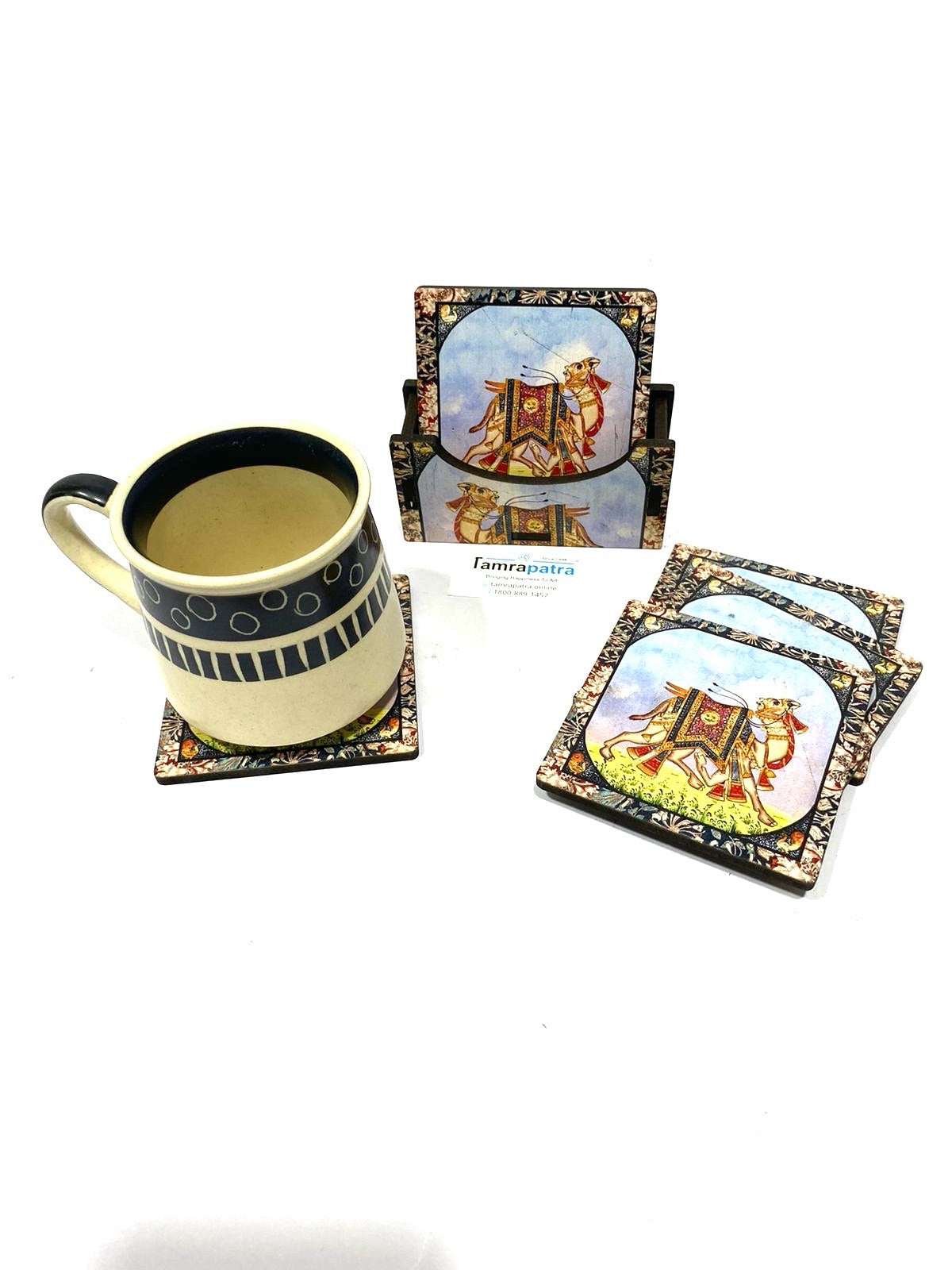 Tea Coasters In Various Indian Theme Kitchen Accessories Exclusively At Tamrapatra