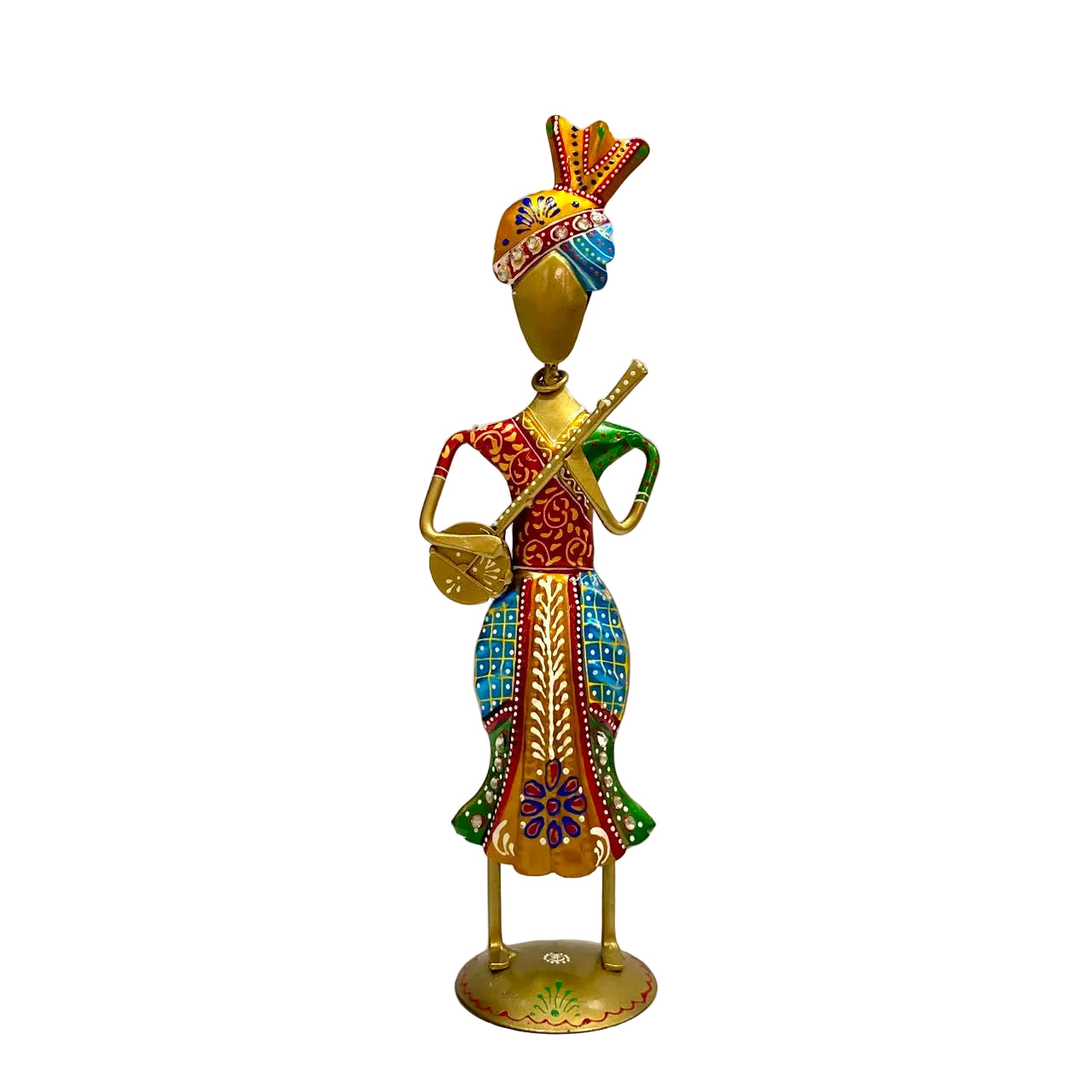 Coloured Metal Musician In New Designs Playing Instruments Artefact By Tamrapatra