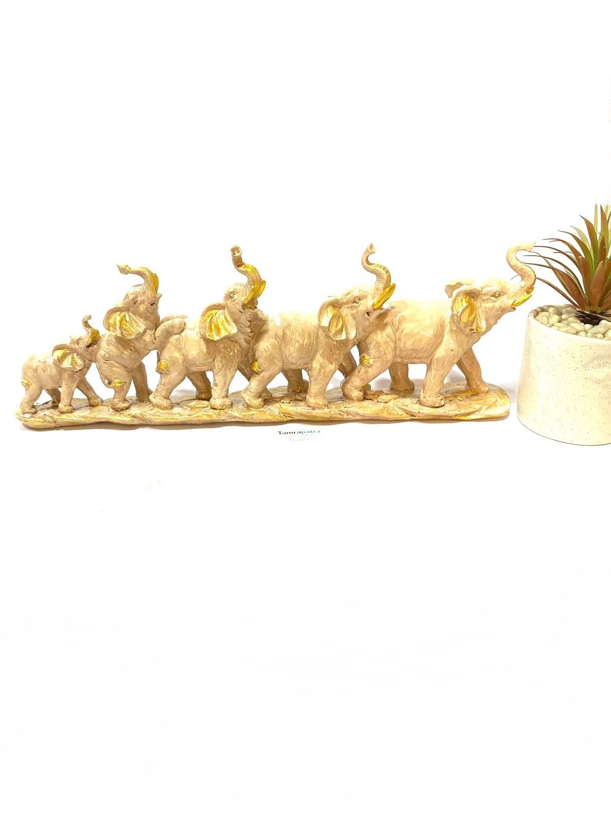 Elephant Family Resin Showpiece Home Office Interior's Choice From Tamrapatra