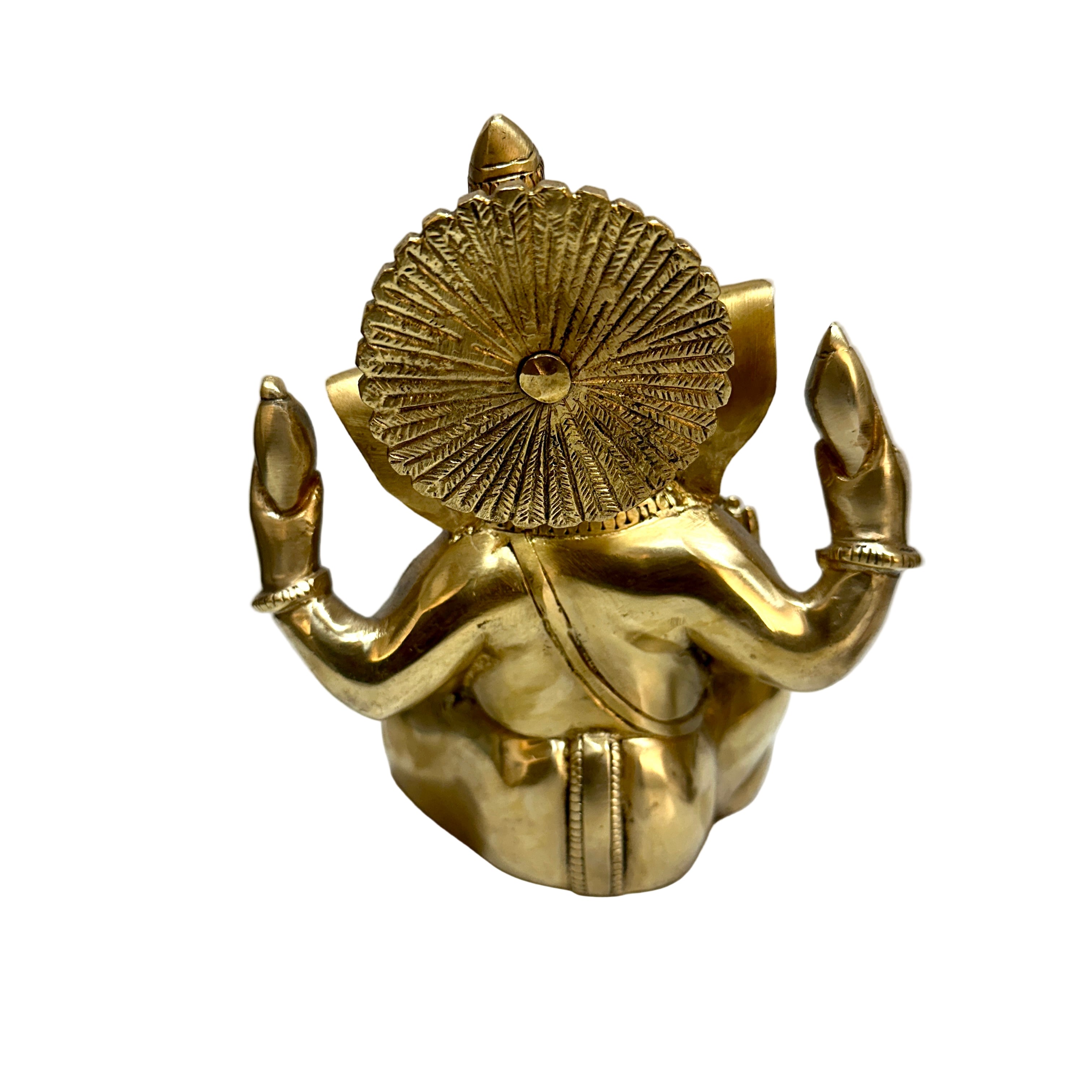 Brass Ganesha statue on a white background