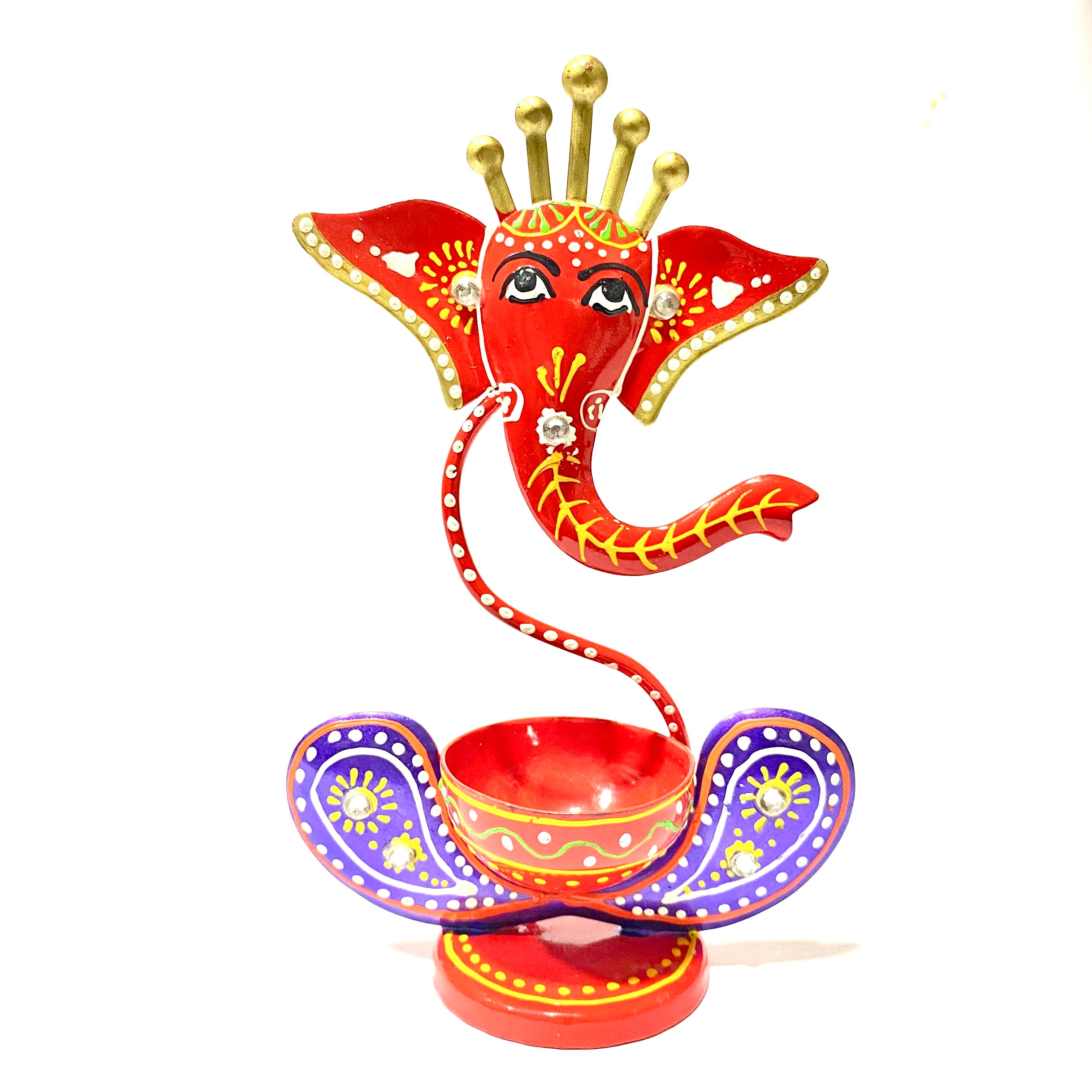 Designer Ganesha Tea Lights Holders Handcrafted From Metal Art By Tamrapatra