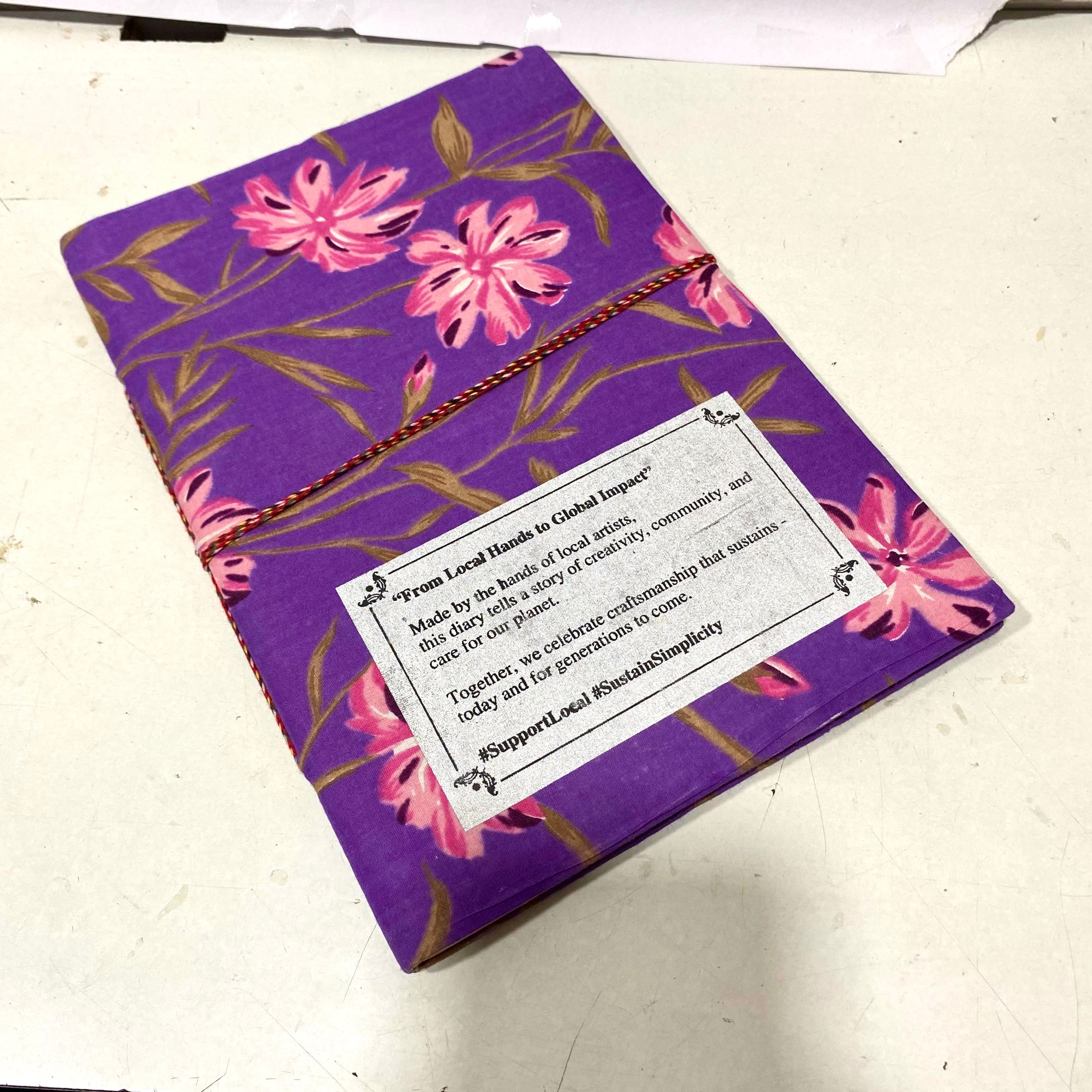 Handmade Paper Diary Gifting Collection Floral Cloth Painting XL Tamrapatra