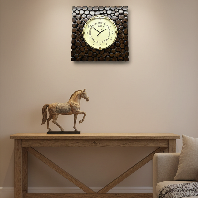 Beautiful Wooden Clocks In Various Design Standard Size Handmade By Tamrapatra - Tamrapatra