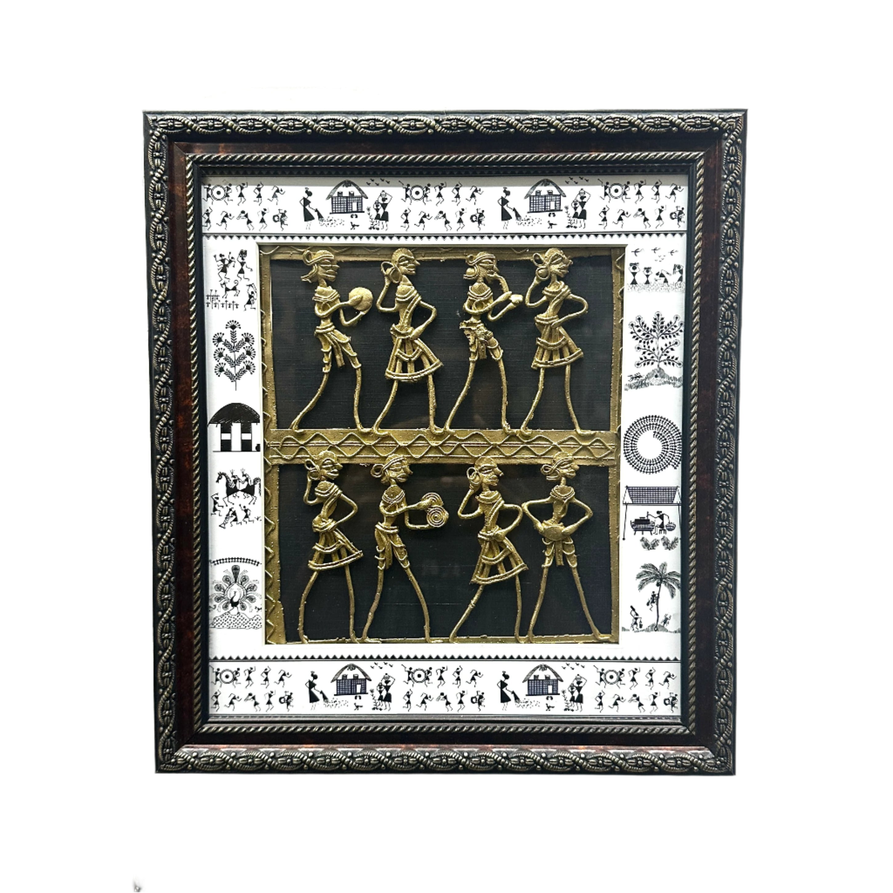 Tribal Dhokra Figures With Warli Art Frame Collection Defines Your Space Tamrapatra