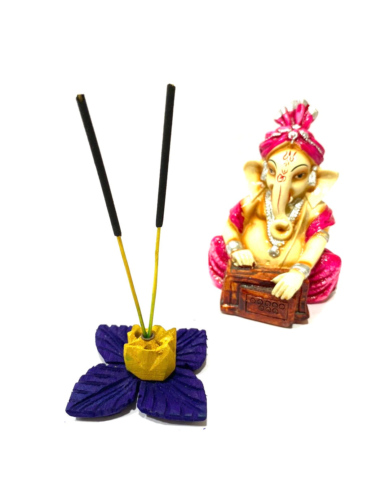 Incense Wooden Stick Holder In Floral Design Attractive Colors Gifting Tamrapatra