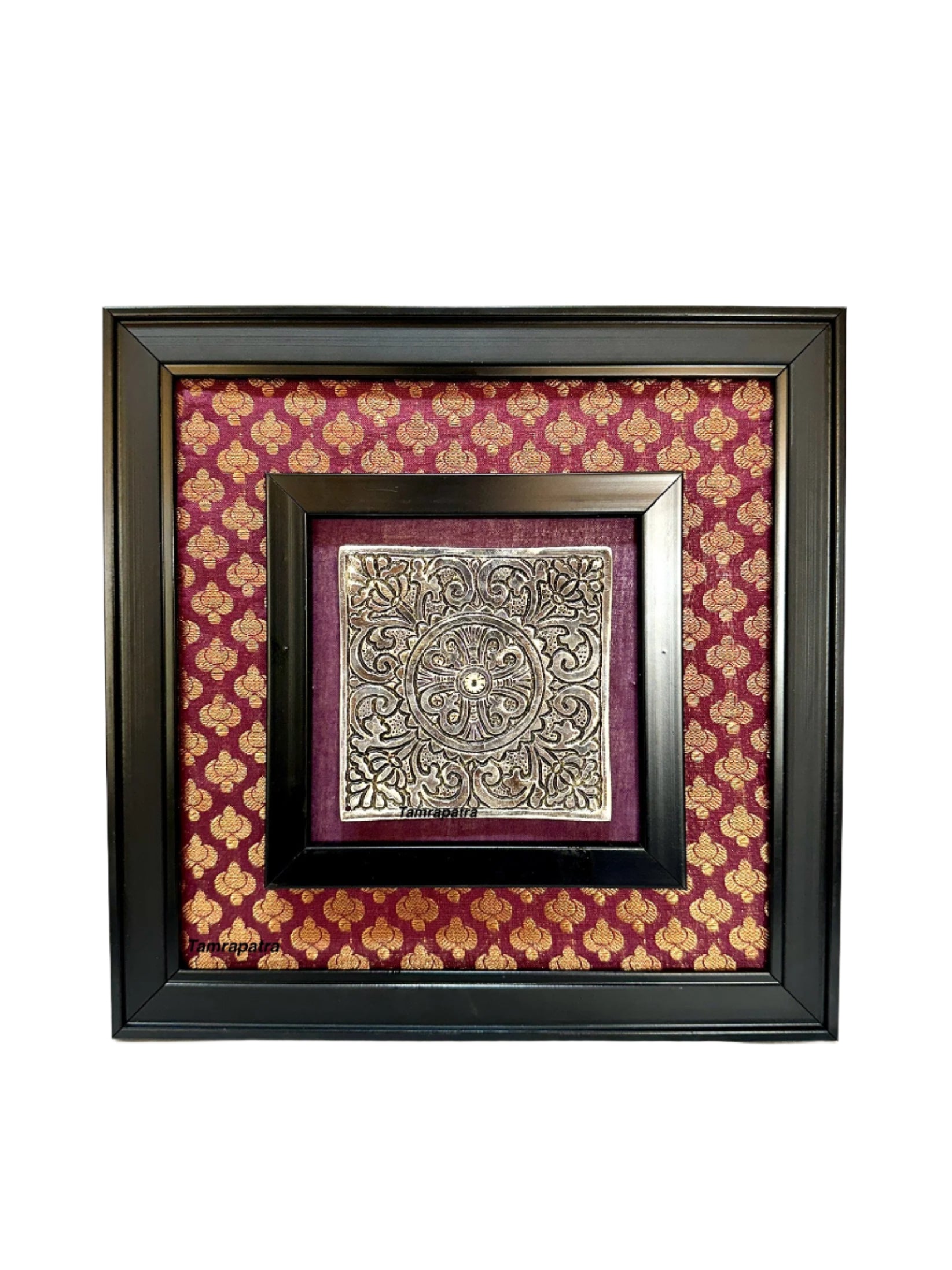 Metal Carving Plates On Beautiful Vibrant Handcrafted Frames Wall Art By Tamrapatra