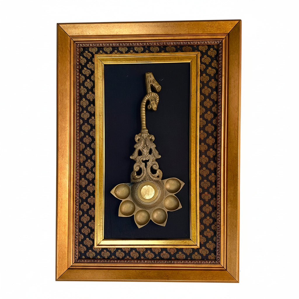 Brass 6 Antique Diya Frame Handcrafted Exclusive Collection Frames By Tamrapatra