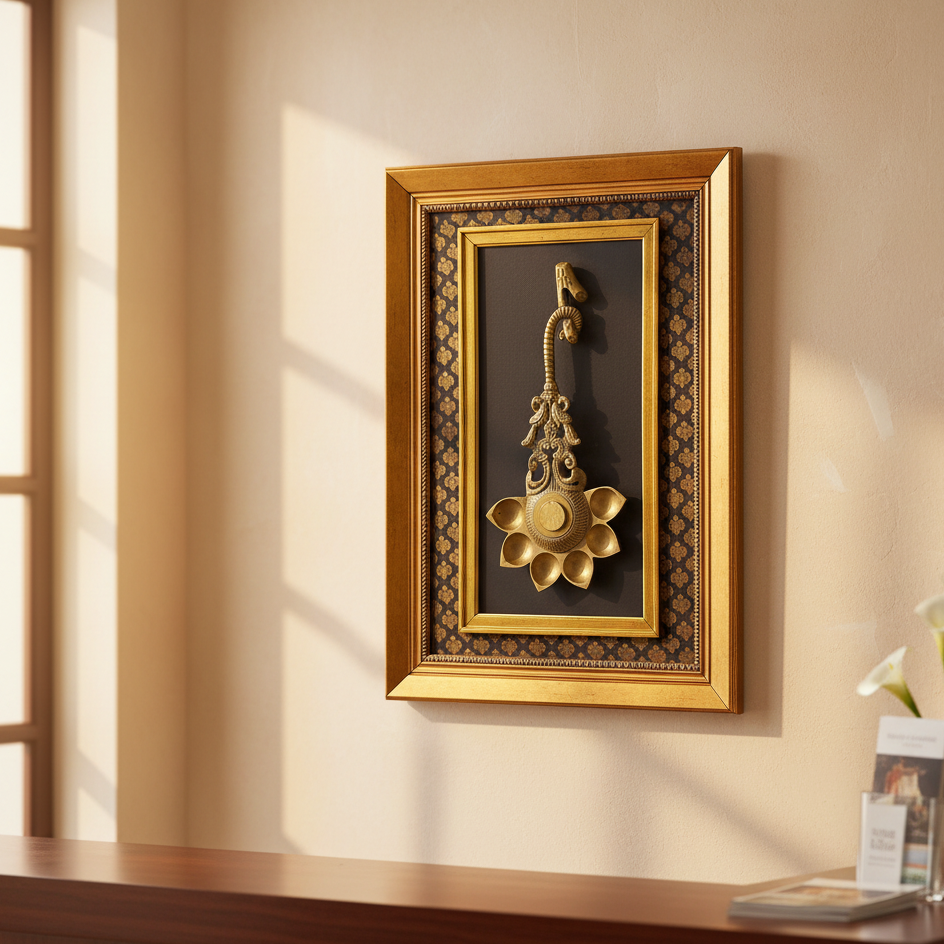 Brass 6 Antique Diya Frame Handcrafted Exclusive Collection Frames By Tamrapatra