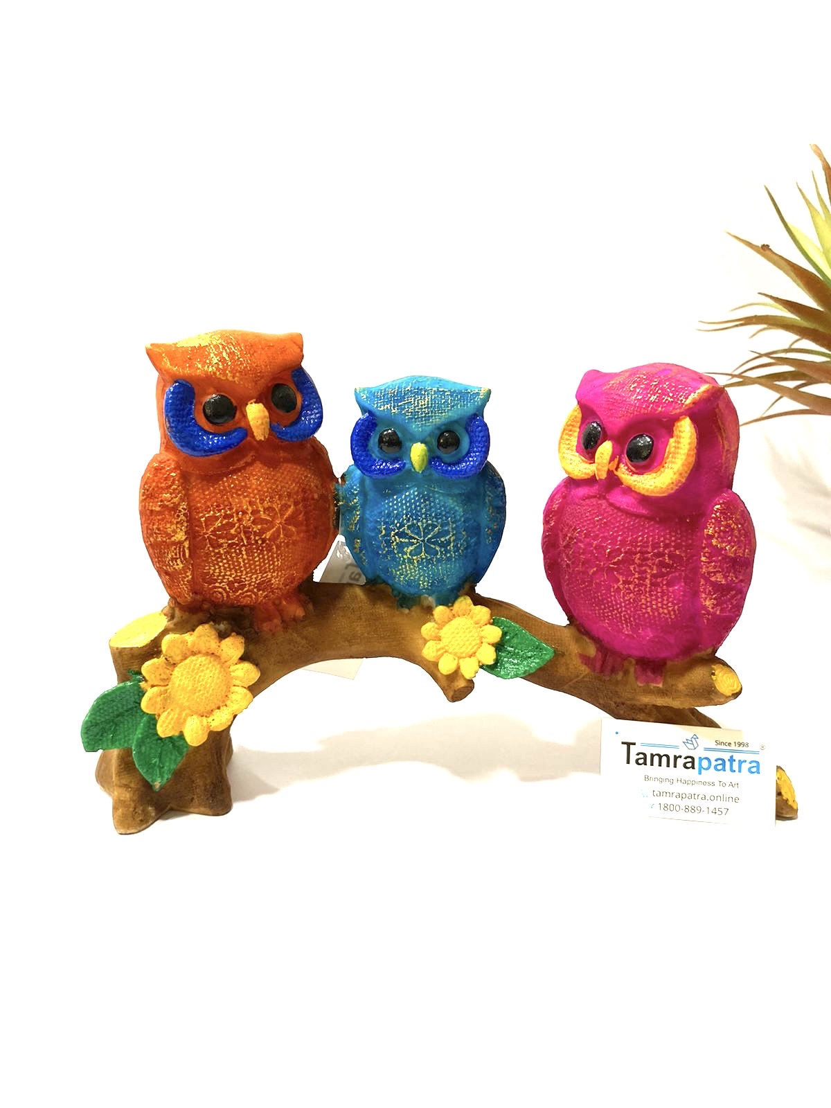 Lovely Owls Sitting On Stem Exclusive Designer Showpiece From Tamrapatra