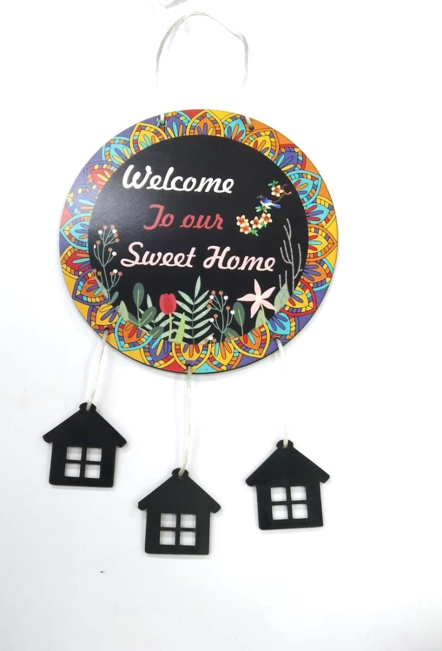 Welcome Chime Home Hanging In Wooden Home Decoration Art From Tamrapatra