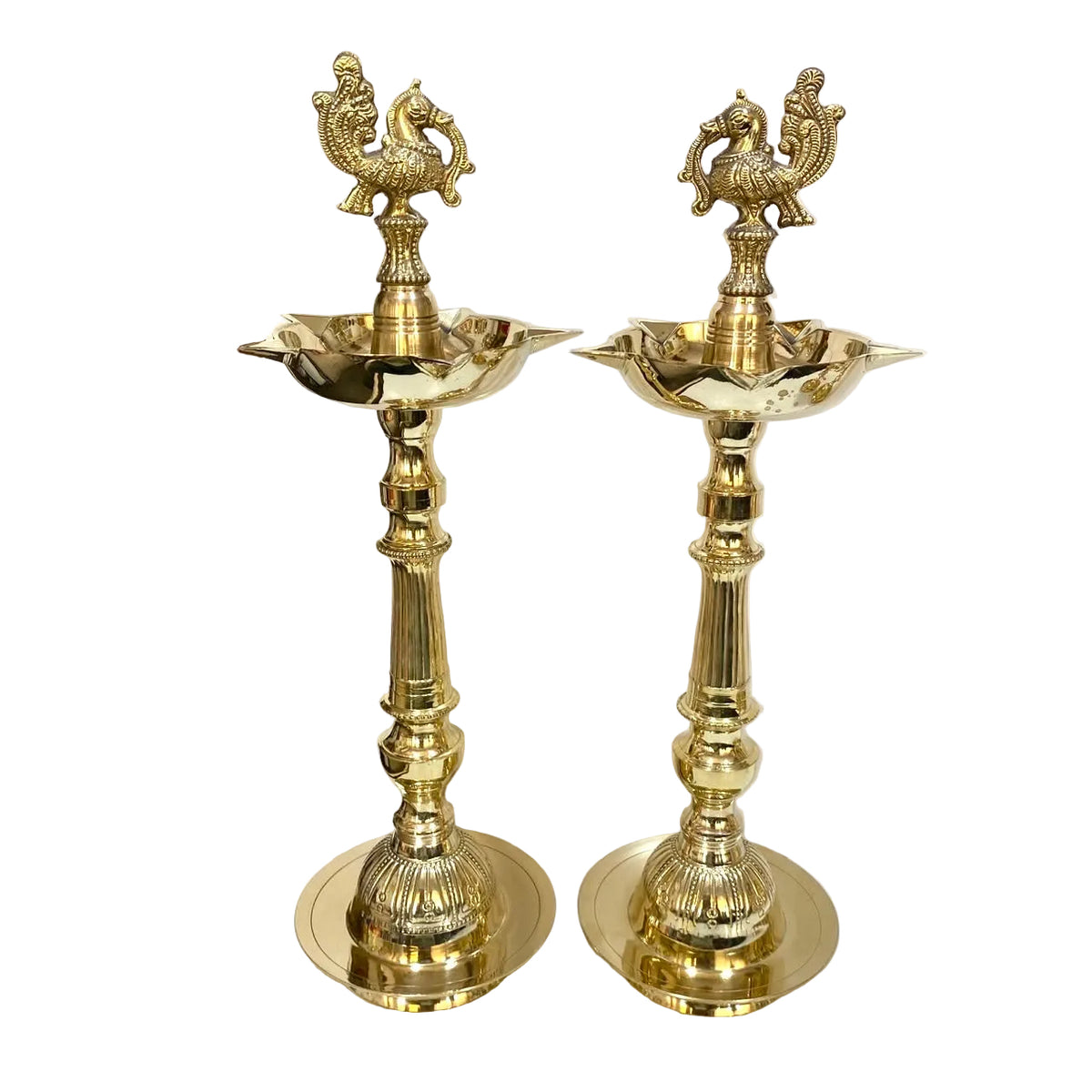 5 Wick Mukhi Diya Brass Handmade Spiritual Accessories Folding By Tamrapatra - Tamrapatra
