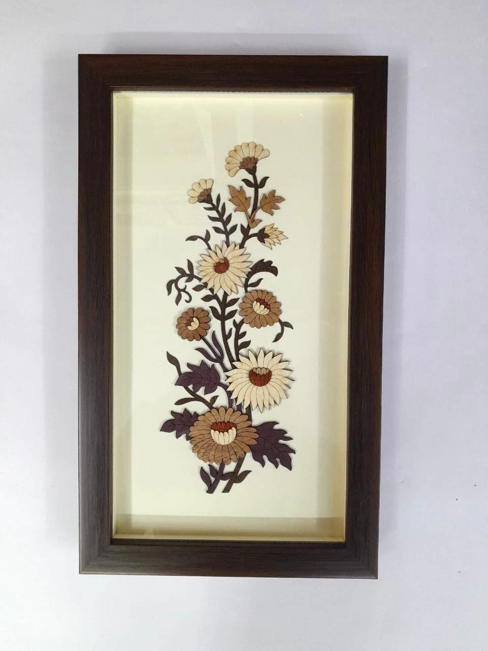 Floral Marquetry Wooden Art Frame Exciting Creations Craftsmanship By Tamrapatra