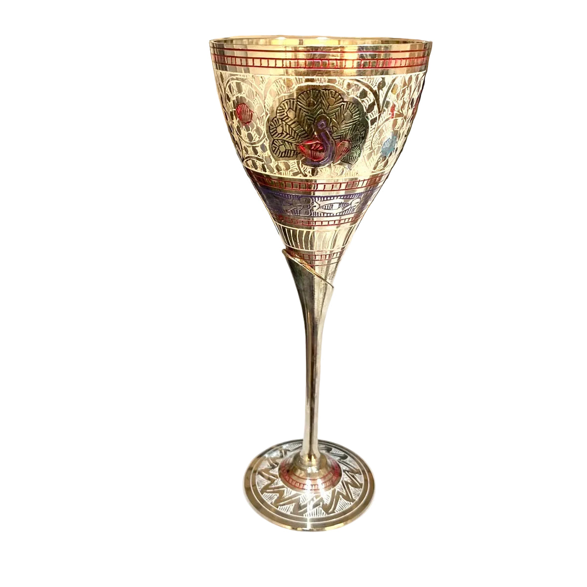 Wine Glass In Various Luxurious Designs Handcrafted Brassware By Tamrapatra