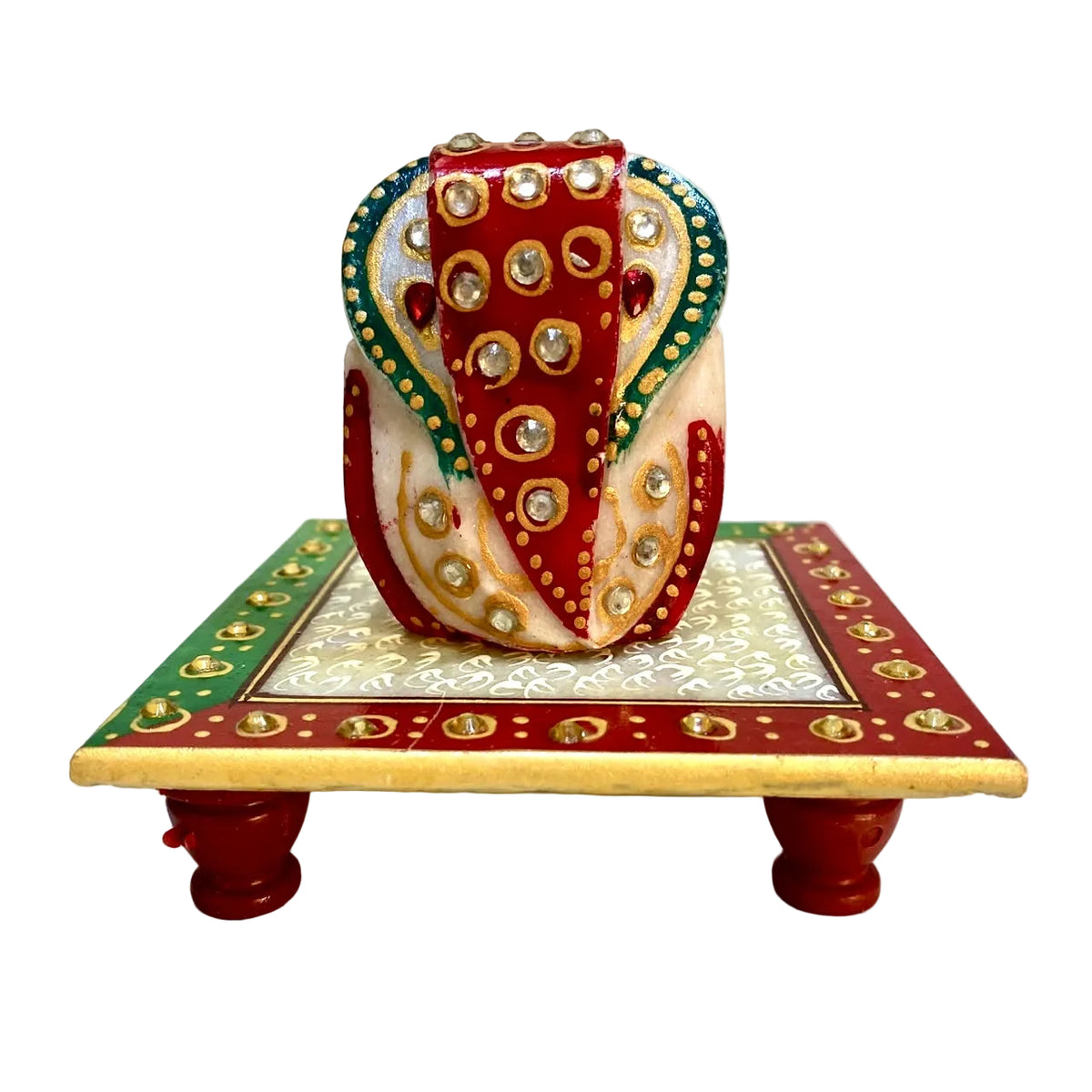Designer Marble Ganesh With Bajot Best For Gifting Religious From Tamrapatra