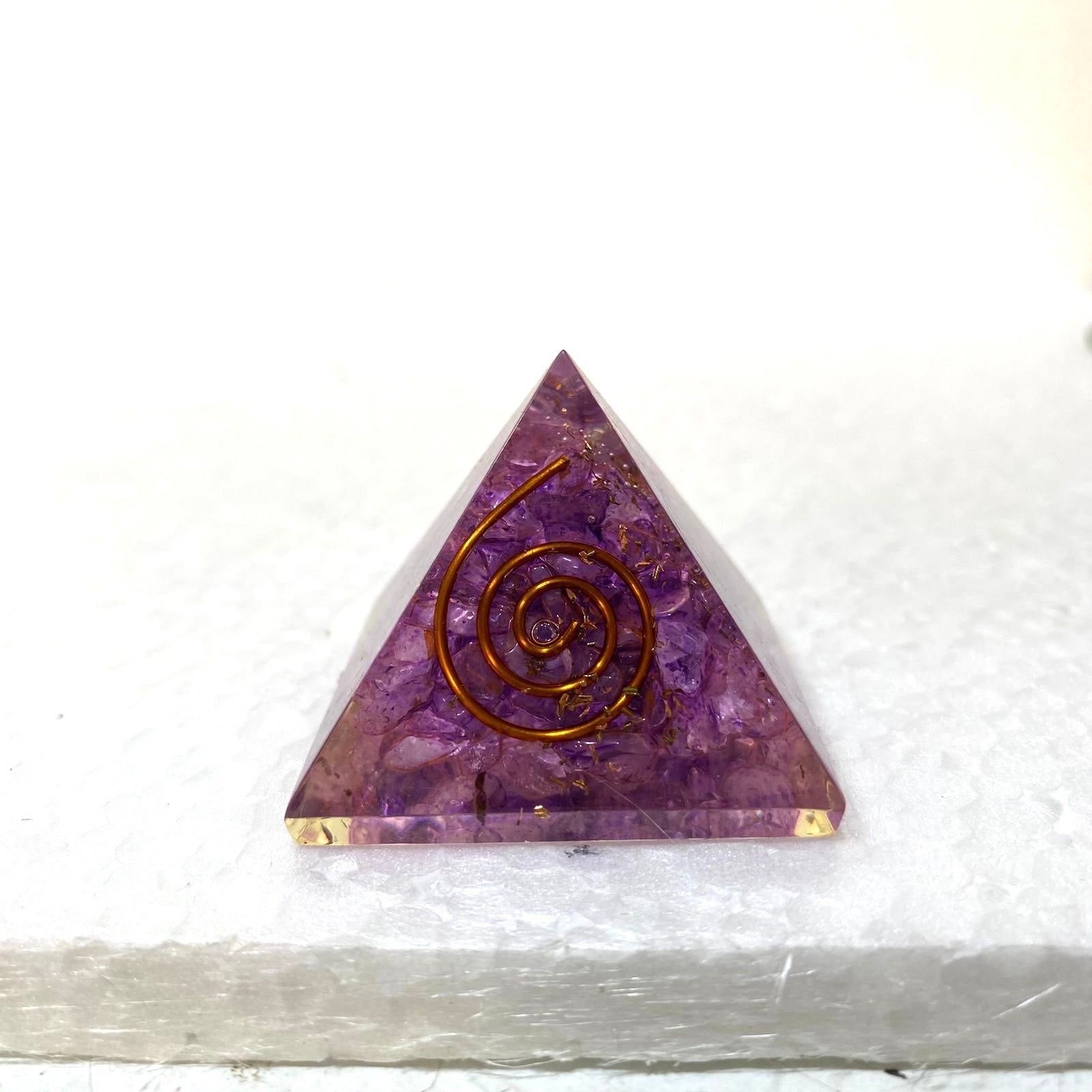 Small  Crystal Pyramid Vastu Spiritual Collection Office Desk Gifts Tamrapatra