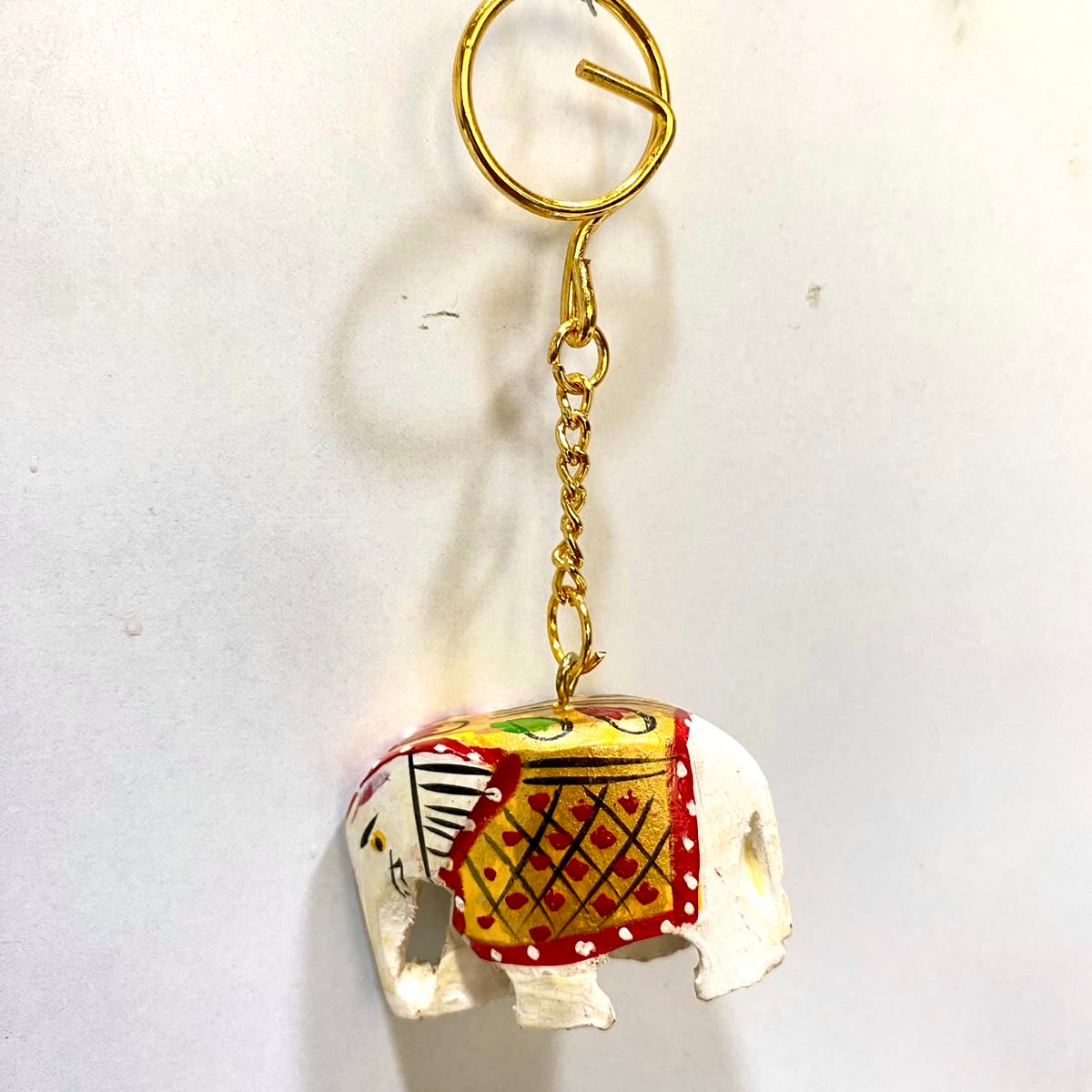 Elephant Hand Painted Keychain Various Beautiful Shades Indian Souvenir Tamrapatra - Tamrapatra